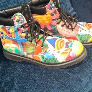 Funky brightly colored boots